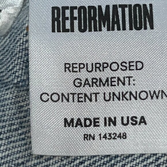 REFORMATION VINTAGE LEVI'S REPURPOSED LIGHT WASH RARE BACK SEAMS  MADE IN USA 25 - Picture 13 of 16